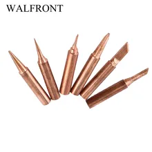 6 шт.Прочные медные жала для паяльника и стопорной железы 900M-T Медь железный паяльников свинца низкой температура паяльная в использовании нагревателя станция инструмент