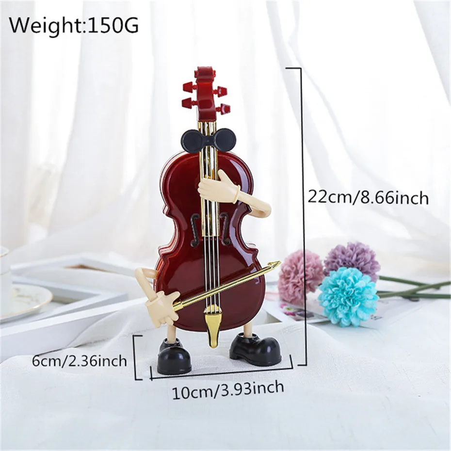 Cello Guitar Cartoon Music Box Home Decoration Gift For Girl Friend Daughter Children's Day Christmas Luxury Cute Model (3)