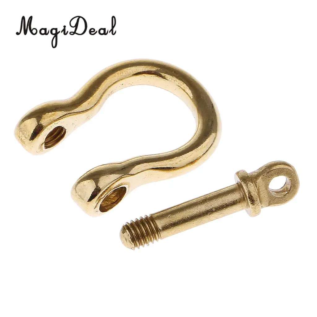 MagiDeal 1 Piece Brass O Shape Shackle Outdoor Rope Paracord Bracelet Buckle Large for Camping Hiking Safety Survival Shackle