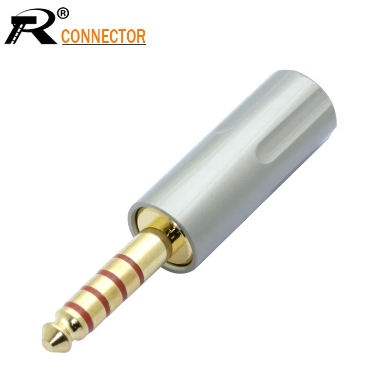 12pcs HiFi Copper Non magnetic 4 4mm Jack 5 Pole Stereo Audio Jack Repair Full Balanced Headphone Plug Solder Connector