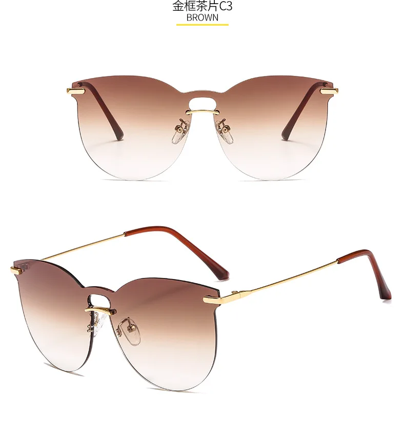 Круглые Солнцезащитные очки винтажные бескаркасные очки известности женские дизайнерские Брендовые очки для вождения женские солнцезащитные очки с коробкой FML