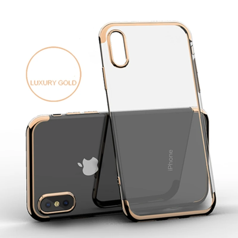 Luxury Silicone Clear Case for iPhone 7Plus 8Plus Phone Cases For iphone 6 6S 7 8 Plus X Xs Max New Year gift Girl Simple