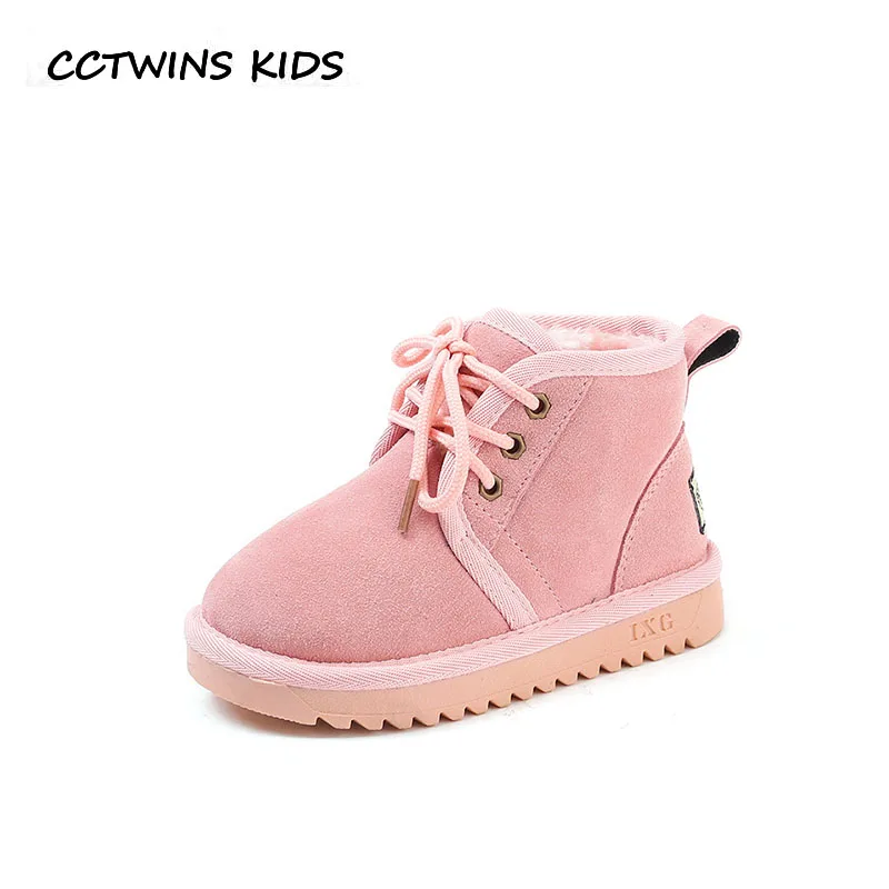 

CCTWINS KIDS 2018 Winter Baby Boy Brand Ankle Boot Children Fashion Snow Boot Girl Genuine Leather Shoe Black CS1684