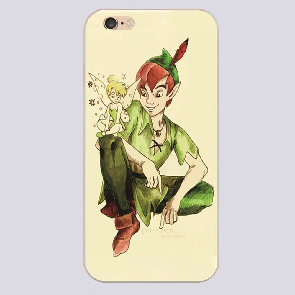 Peter Pan Smile Design black skin phone cover cases for iphone 4 5 5c