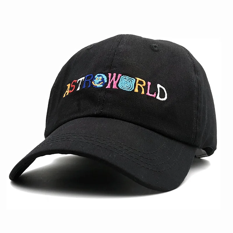 Высокое качество хлопок Трэвиса Скотта последний альбом Astroworld Snapback кепки бейсболка для мужчин женщин хип-хоп шляпа папы костяная Garros - Цвет: Черный