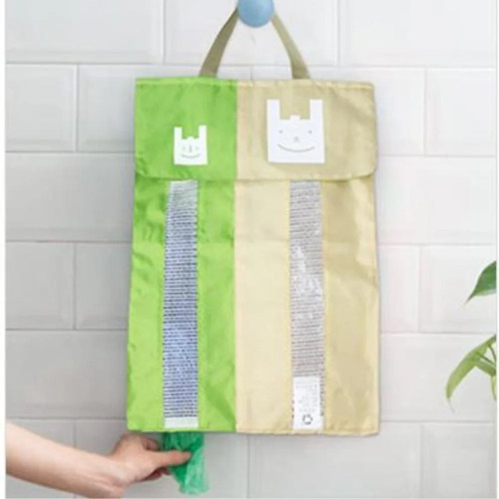 

Double Pockets Kitchen Hanging Storage Bag Garbage Bag Dispenser Packing Pouch Door Wall Organizer Home Kitchen Hanging Basket