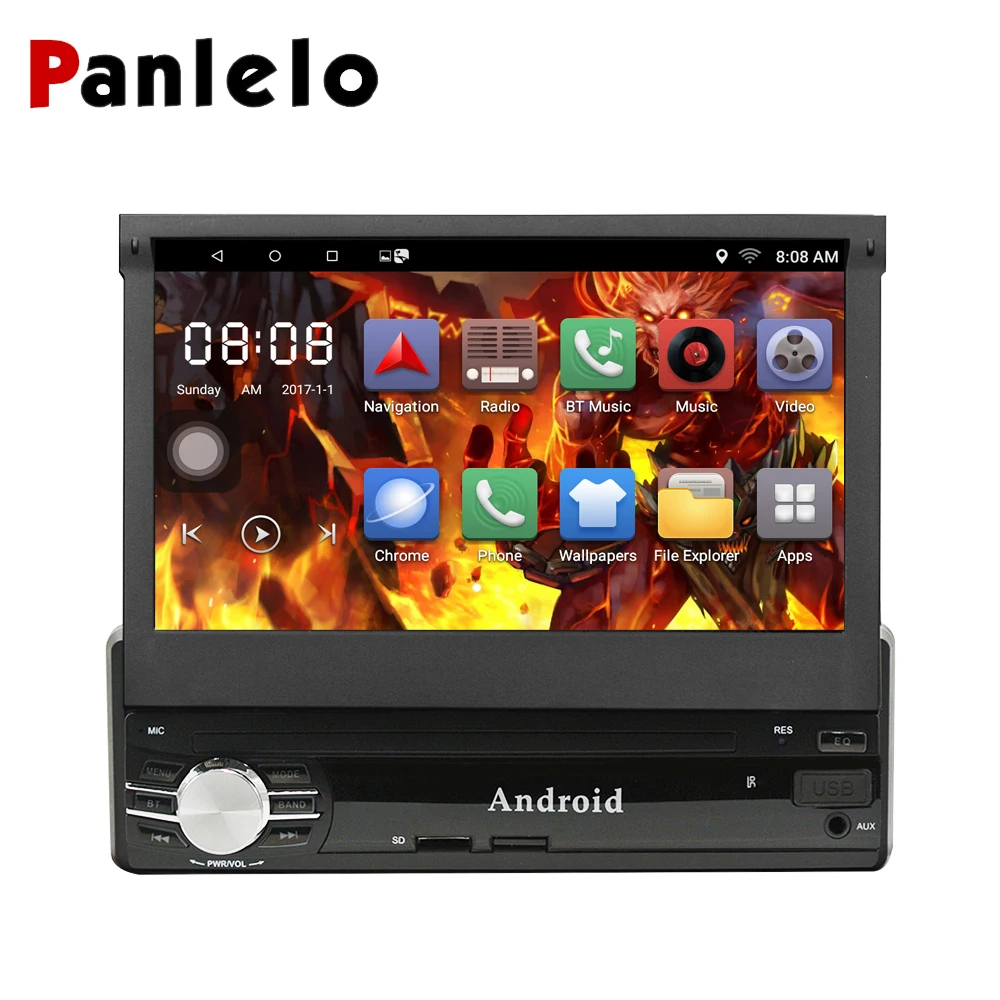 Panlelo 1din Android 8 1/6 0 Автомобильный Радио Стерео четырехъядерный 1 ГБ/2 ГБ RAM 7