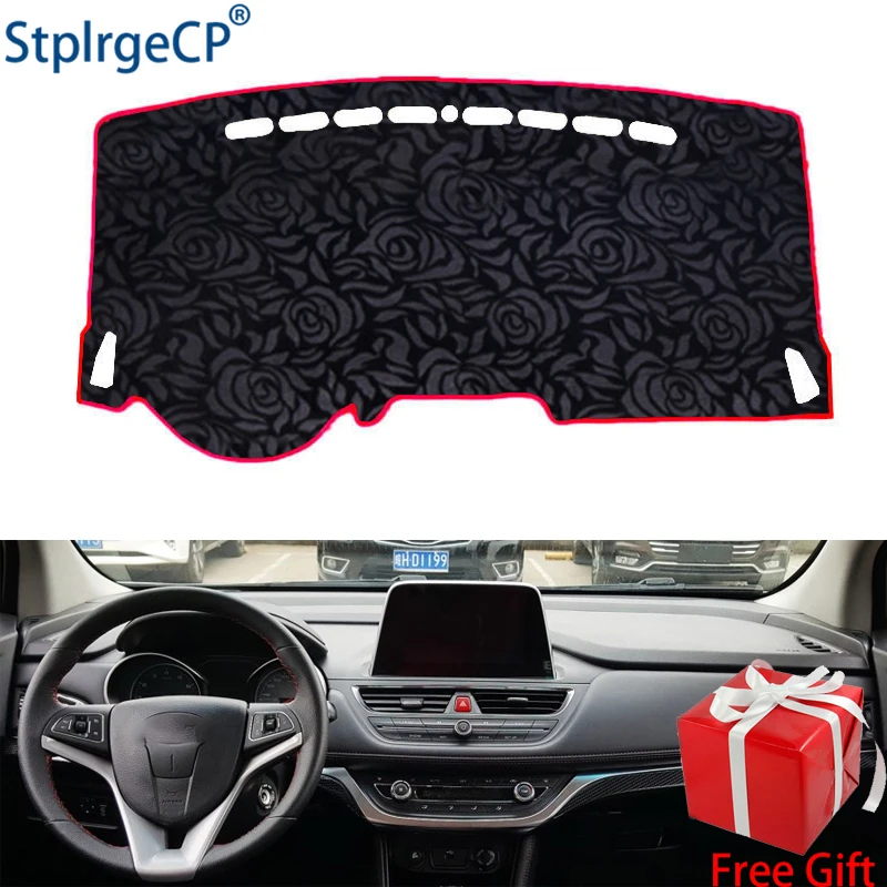 

Rose Pattern Non-slip Car Dashboard Cover Dash Mat Pad DashMat ANti-UV Car Sticker for JAC REFINE S3 2017 2018 Car Styling