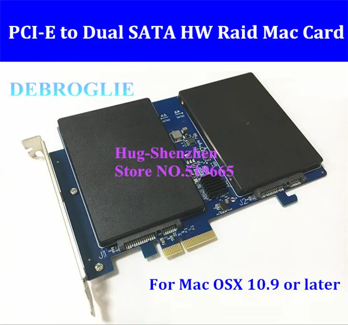 Dupla de Alta Adaptador para Mac Iii para Pci Marvell Sata Velocidade Express Pci-e 2x Ssd Pro 3.1-5.1 Apoio Raid 01 88se9230 - Imagem 2