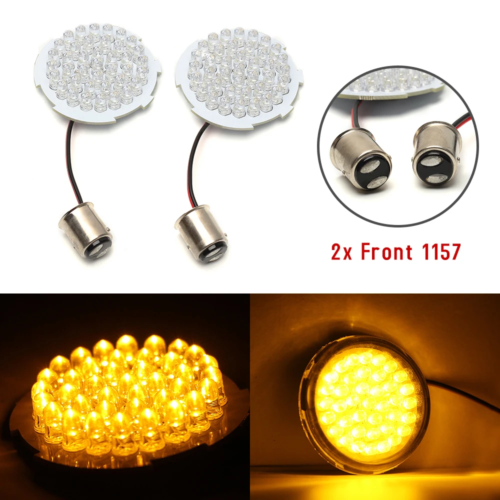 

2X 2" Front 1157 LED Turn Signal Light for 2002-2013 Harley Davidson Amber/Red Color