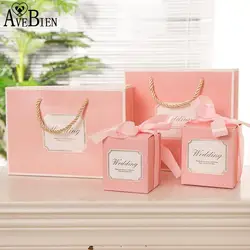 AVEBIEN новый европейский Стиль Макарон Cake Box Мрамор Комплект свадебный подарок мешок к невеста коробка конфет свадьбы пользу для гость 10 шт