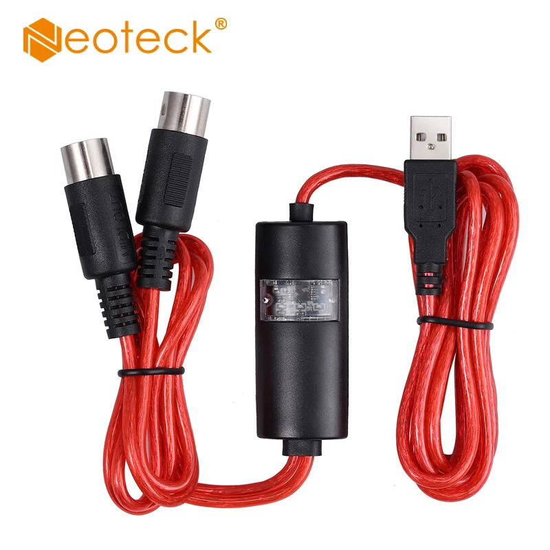 Кабель адаптер Neoteck MIDI USB 5 контактный DIN кабель переходник на для Mac ПК ноутбука
