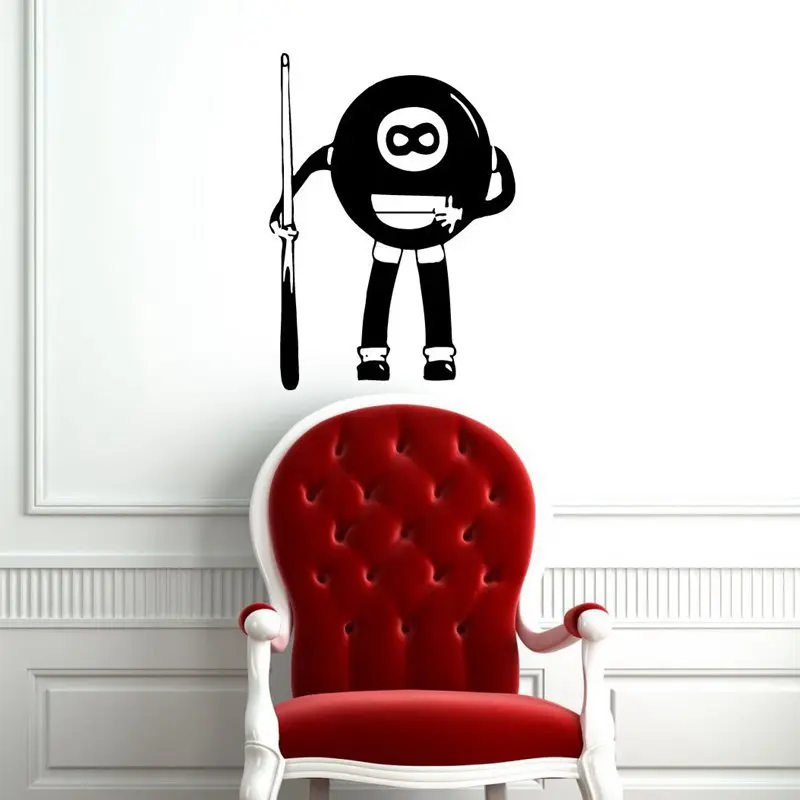 

Billiards Sticker Snooker Decal Posters Vinyl Fit Wall Decals Parede Decor Mural 19 Color Choose Billiards Sticker