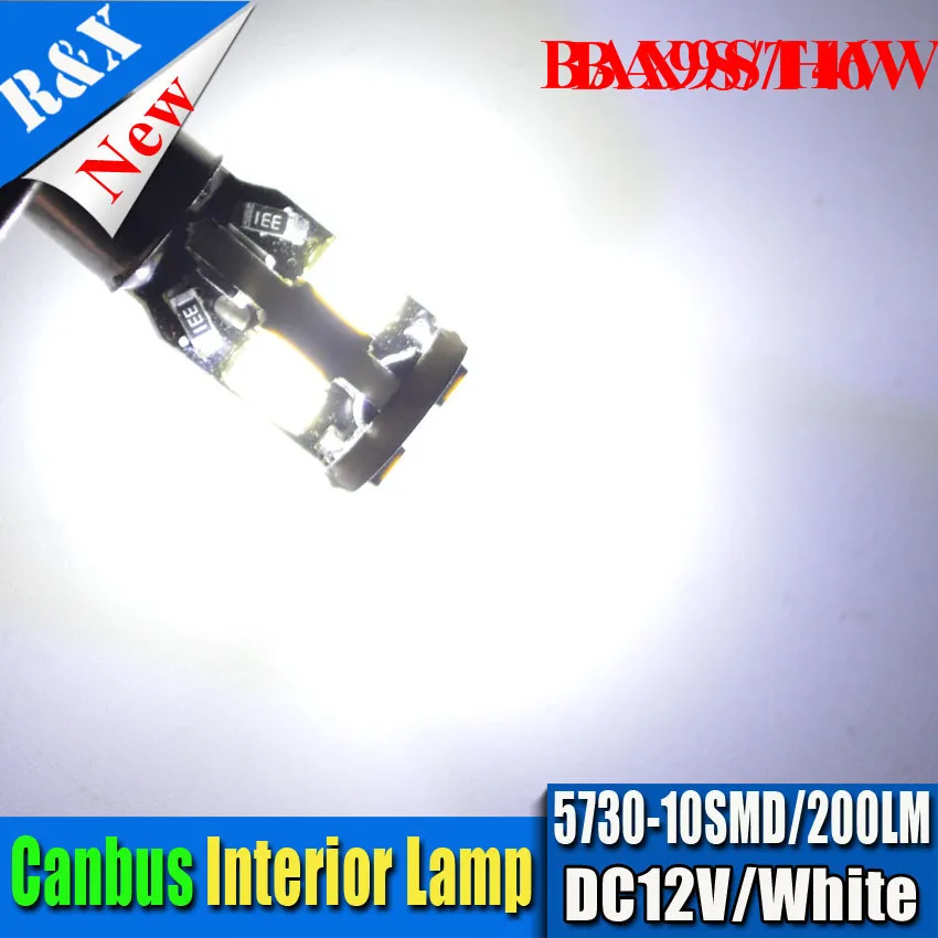 2 шт. высокое Мощность BA9S BAX9S BAY9S 5730 с can-bus T4W H6W H21W W5W 10SMD светодиодный поворотники без ошибок Фары заднего хода белый 12 V