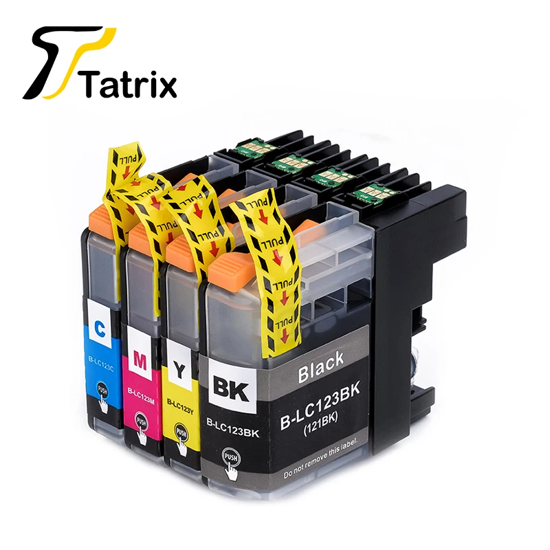 Tatrix 12 шт. LC123 LC121 Совместимый картридж для брата DCP-J552DW J752DW J132W J152W J172W MFC-J470DW J650DW J870DW J245