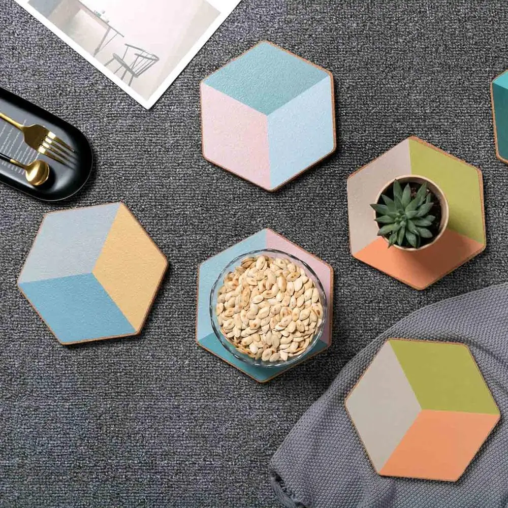 

OTHERHOUSE Wooden Drink Coasters Placemat Cup Stand Pot Mat Pad Tea Drink Holder Stand Hot Table Mat Coaster Japanese Style