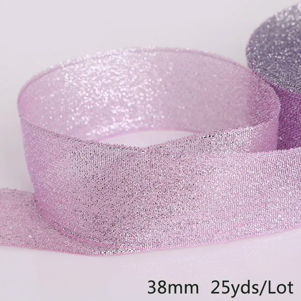 20& 38 мм 25 ярдов металлическая лента из органзы для одежды швейная ткань подарочная упаковка «сделай сам» свадебное украшение ленты лента принадлежности для вечеринки - Цвет: Lavender