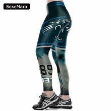 SexeMara Leggings Hot American NFL Style Digital Print Uniform Legging High Waist Stretch Breathable Fitness Pants Aslgs0077