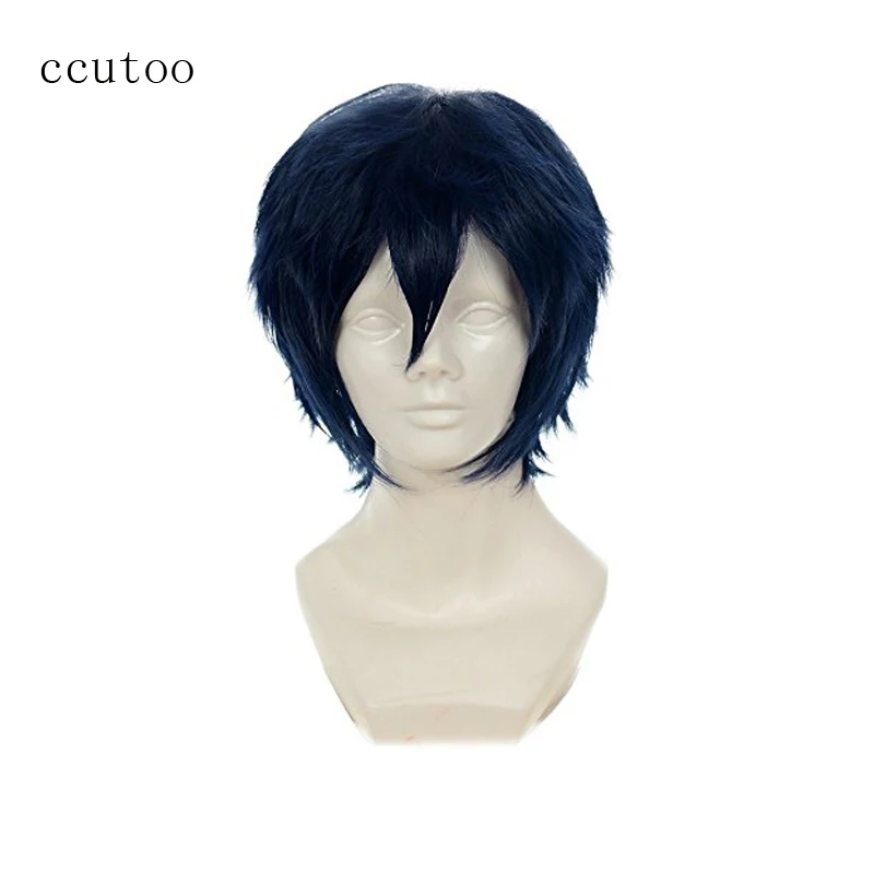 

ccutoo 12" Okumura Rin Blue Short Shaggy Layered Synthetic Hair Men's Party Cosplay Wigs Heat Resistance