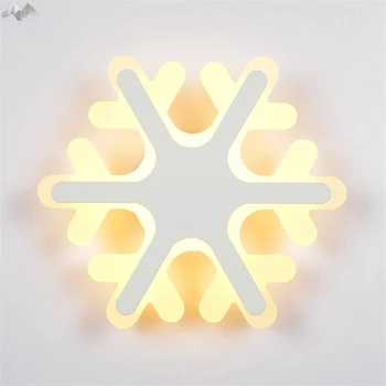 

Modern Acrylic snowflake wall light led wall lamp for living room bedroom aisle kid room bedside lamps home lighting decoration