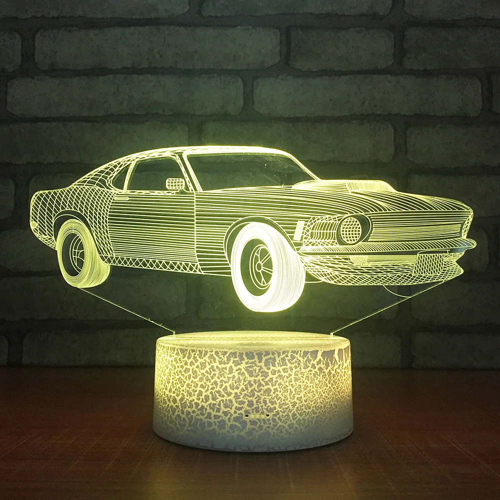 Креативная Новинка Ночная светодиодная Подарочная 3d лампа для спальни цветная