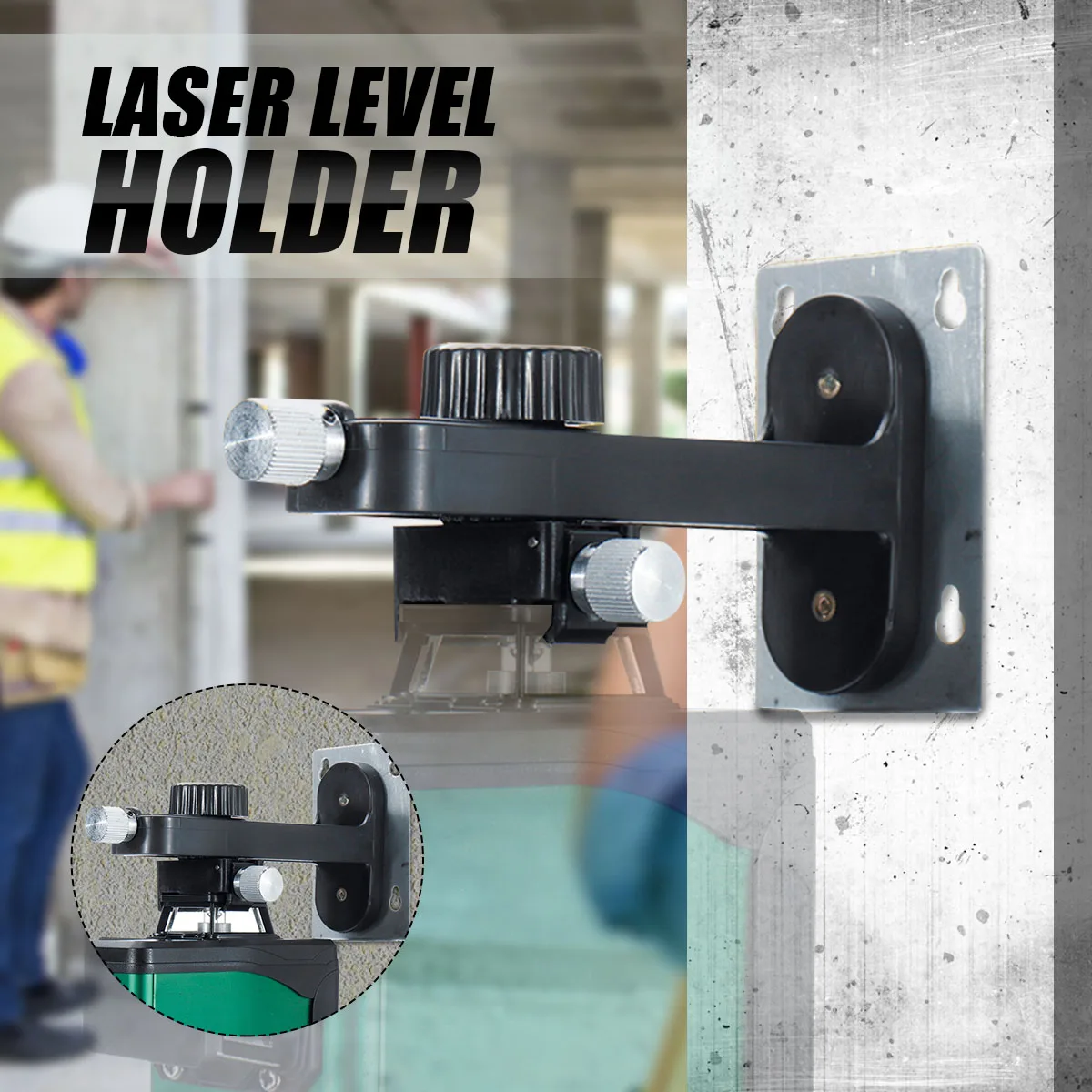 Универсальный лазерный уровень машина настенный держатель Кронштейн магнит адсорбционная подставка металл+ пластик Ручка вращения на 360 градусов