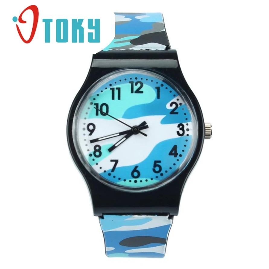 

OTOKY Dressflow Kids Boys Camouflage Silicone Band Quartz Wrist Watch 161221 Drop Shipping