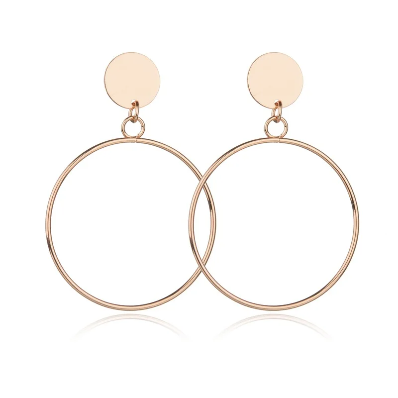 

Fashion Simple Hoop Earring Geometric Circle Big Round Earrings for Women Bar Evening Party Dress Decor Jewelry Brincos