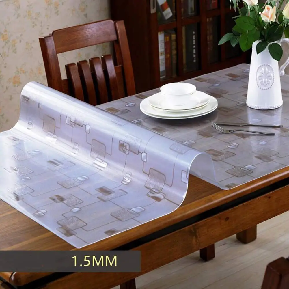 Pa. Шлифовальная полупрозрачная пластиковая скатерть с матовой решеткой, ПВХ покрытие для стола, мягкое стекло, защитное покрытие для стола, размер на заказ