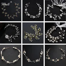 Miallo, свадебные повязки на голову для женщин, стразы для волос с жемчугом, лоза для невесты, украшения для волос ручной работы, свадебный головной убор, ювелирное изделие