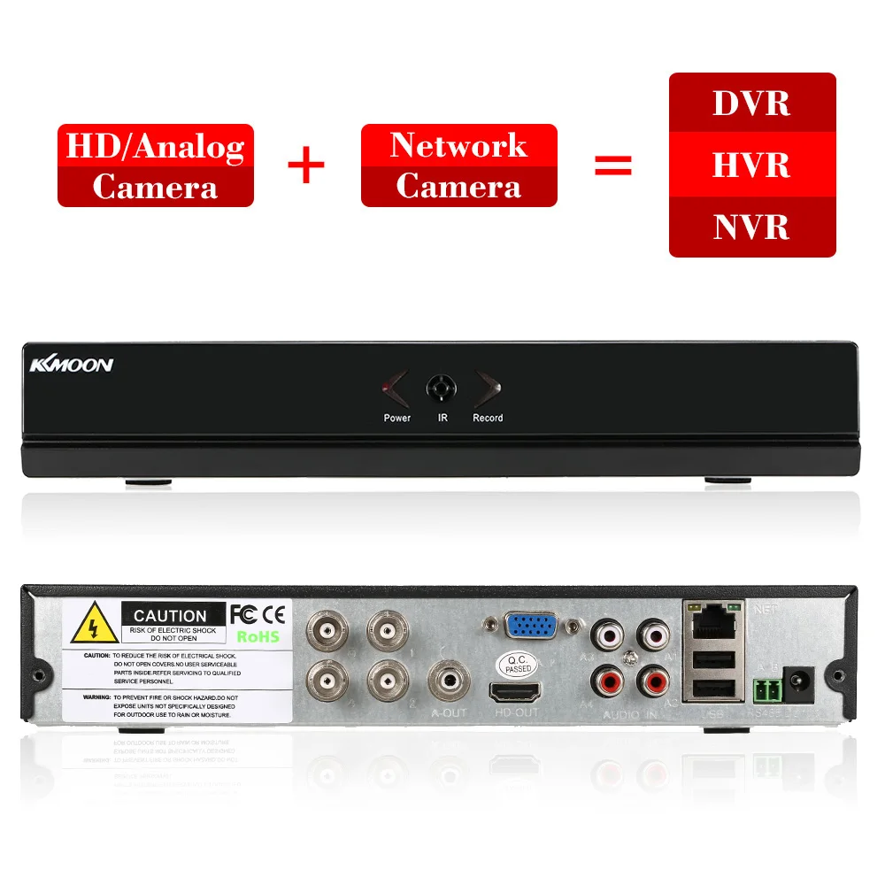 KKmoon 4CH AHD DVR H.264 HDMI1080P P2P Onvif 4 канала AHD DVR NVR цифровой видео Регистраторы для видеонаблюдения DVR комплект видеонаблюдения Регистраторы