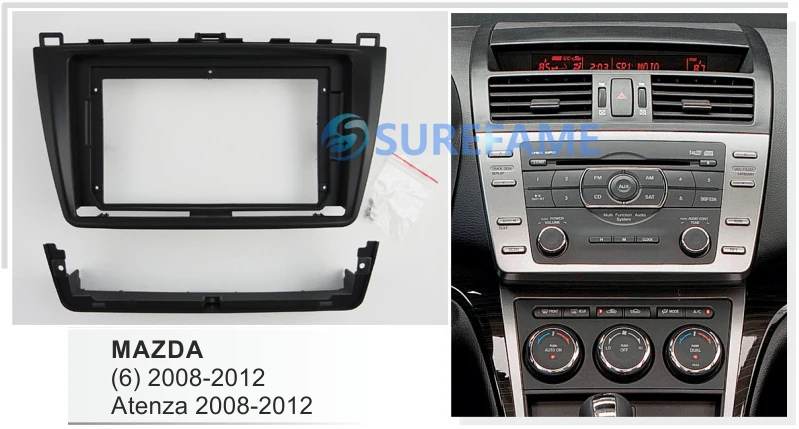 9 дюймов Автомобильная панель Радио панель для 2008-2012 Mazda(6); Atenza Dash комплект установка Переходная рамка адаптер накладка крышка консоли