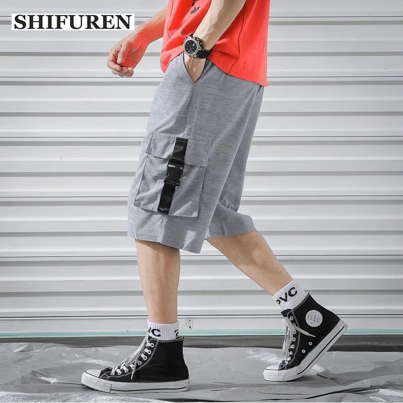 SHIFUREN Лето Для мужчин Хлопковые трикотажные шорты удобная эластичная кулиска на талии повседневные Пляжные шорты плюс Размеры M-3XL