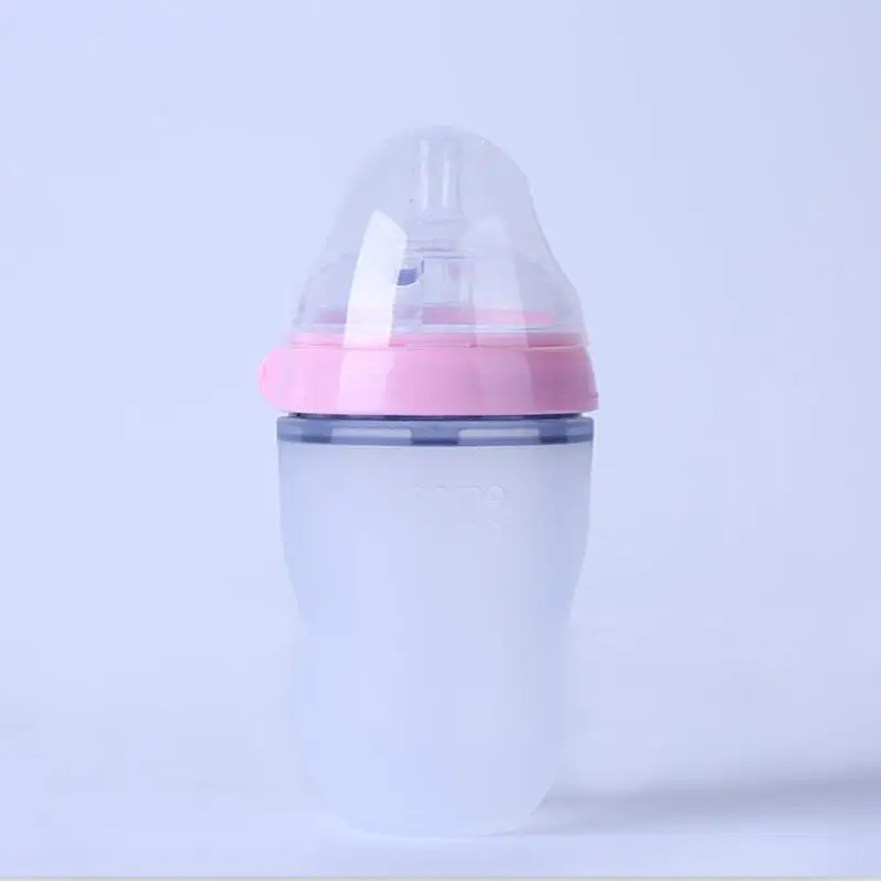 Online Silicone Bayi Botol Susu Bayi Silikon Botol Makan (Sendok Bonus)