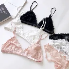 Wriufred бюстгальтер без косточек, женское нижнее белье, наборы бюстгальтеров, треугольная чашка, сексуальные кружевные ультра-тонкие, удобные, мягкие чашки размера плюс, комплект нижнего белья