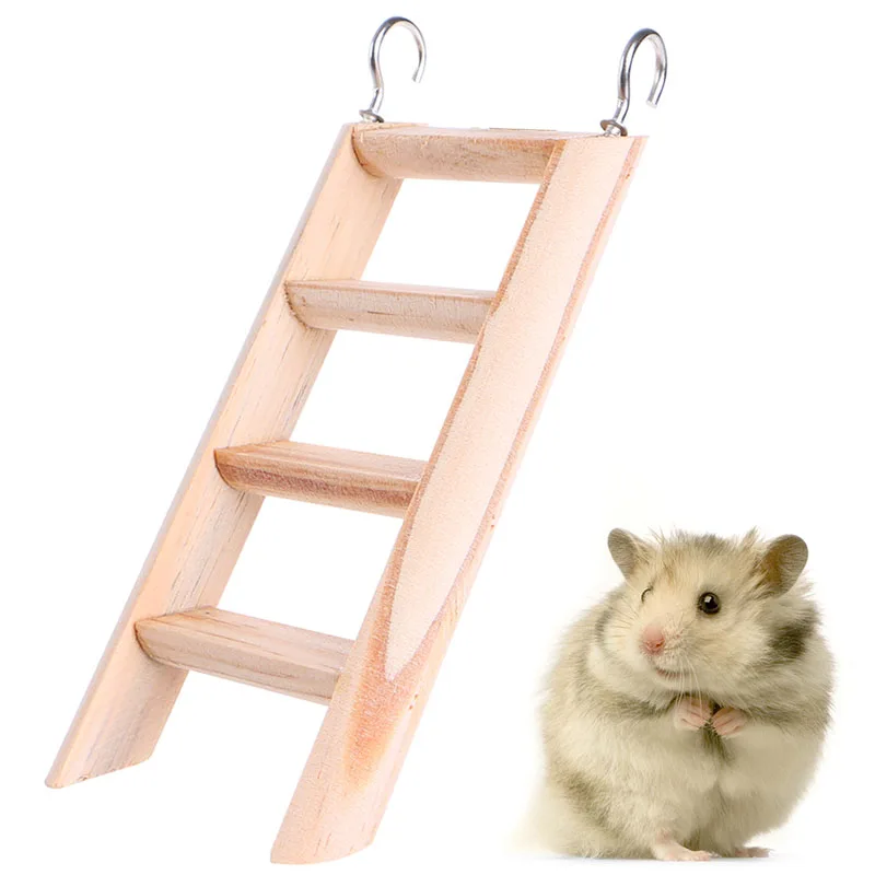 

Natural Wood Small Animal Toys Hamster Chew Toys Wooden Hanging Climbing Ladder For Small Pet Mouse Rat Mice Rainbow Bridge