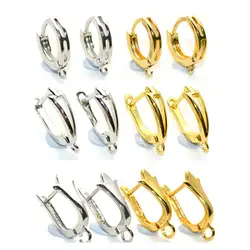 Много стилей золото посеребренные серьги принадлежности для поделок своими руками и Компоненты Круглый Круг в форме щита крючки для серьг