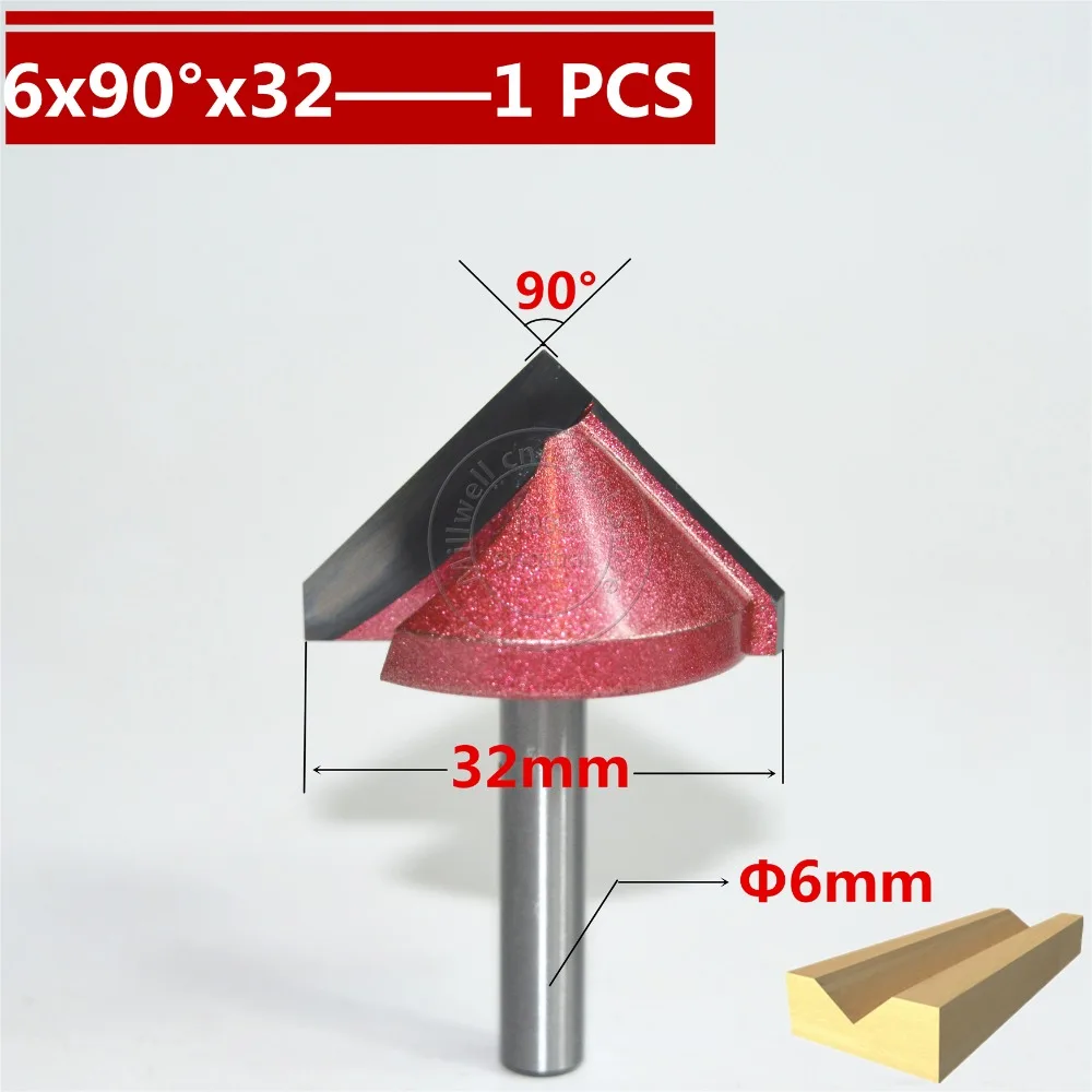 

6mm*90degree*32mm,CNC Tungsten steel 3D V bit,CNC machine tool,PVC,MDF,Acrylic,Carbide end mill,woodworking insert router bit