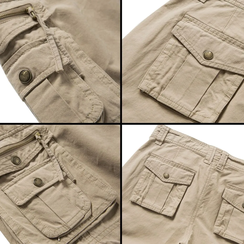 Fashsiualy бермуды masculina мужские повседневные однотонные пляжные рабочие штаны с карманами Брюки карго шорты мужские