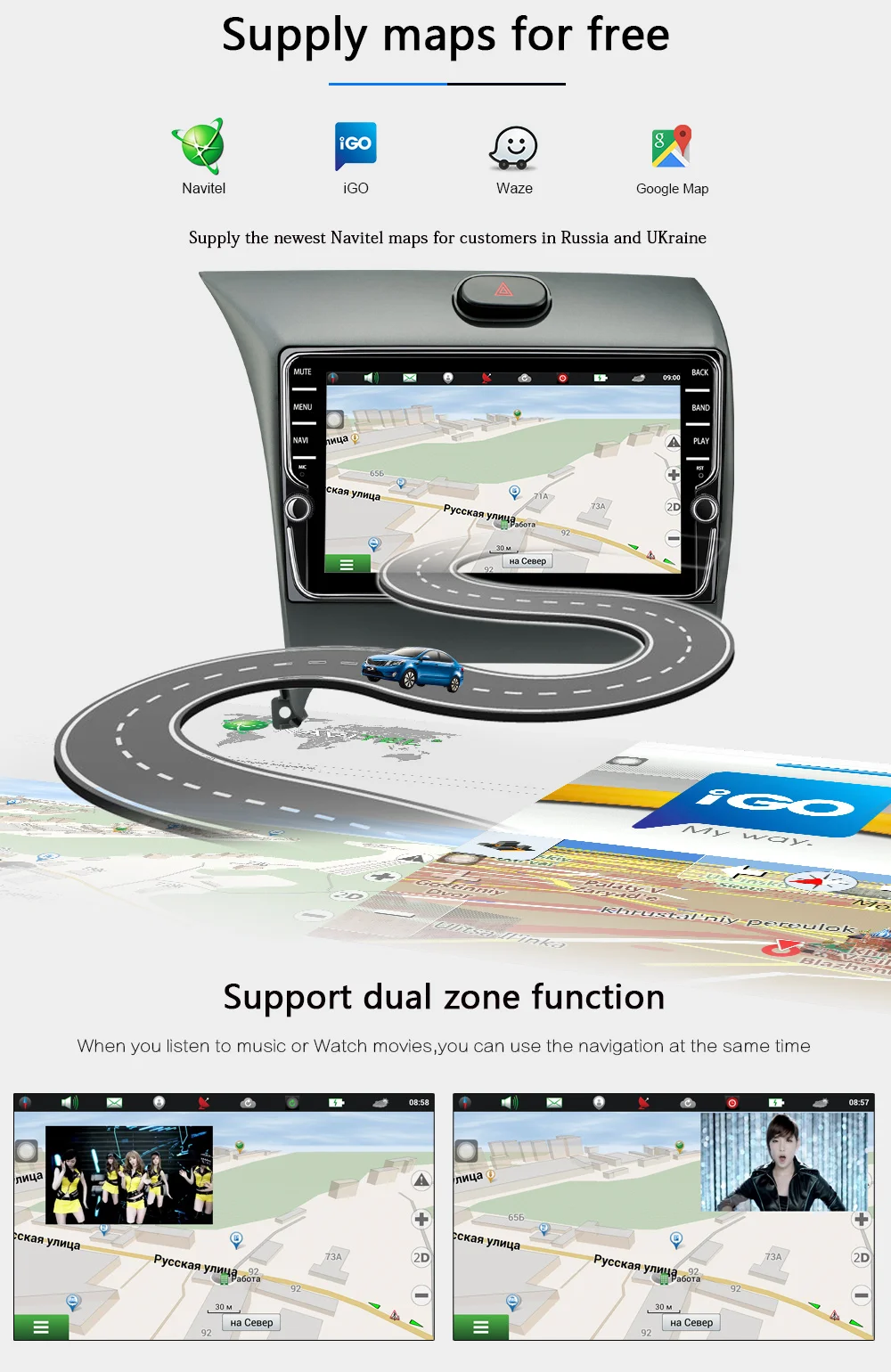 Clearance Funrover Car Multimedia player IPS Android8.0 2 din Dvd Navi For Kia Cerato K3 Forte 2012-2016 head unit Stereo Auto radio gps 13