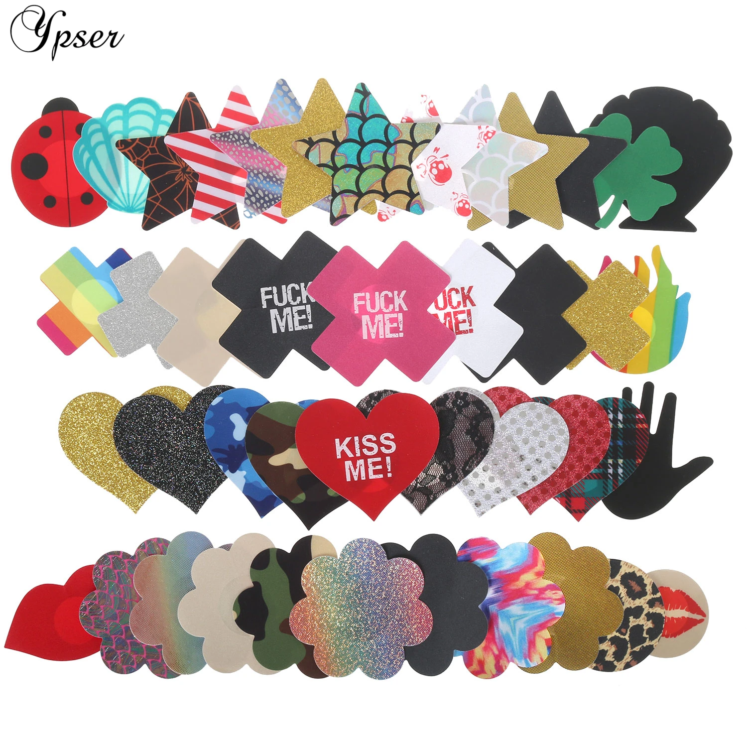 

Ypser Mixed Nipple Pasties Disposable Adhesive Stick on Nipples Sexy Women's Nipple Cover