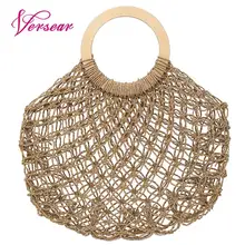 Versear Женская круглая пляжная сумка, соломенные ручные сумки, винтажные Ротанговые круглые Летние повседневные богемные сумки для отдыха, новинка