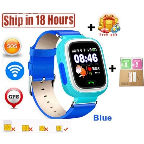 Gps Q90 умные часы с сенсорным экраном Wi-Fi позиционирование Детские умные наручные часы локатор PK Q50 Q60 Q80 для детей безопасный анти-потеря - Цвет: Blue