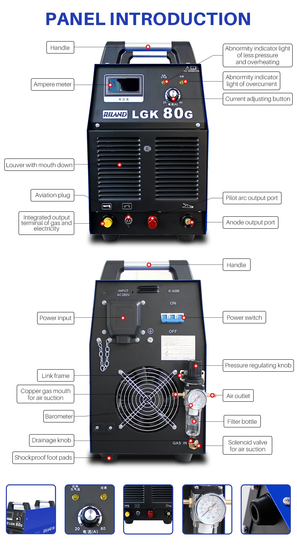 RILAND LGK 80 г 380 В воздуха Plasma Cutter три фазы плазменного резки сварщик