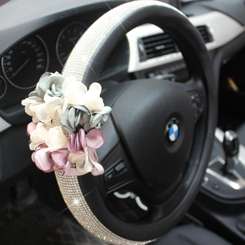 girls' women's fashion cartoon flower rose pu leather diamond car