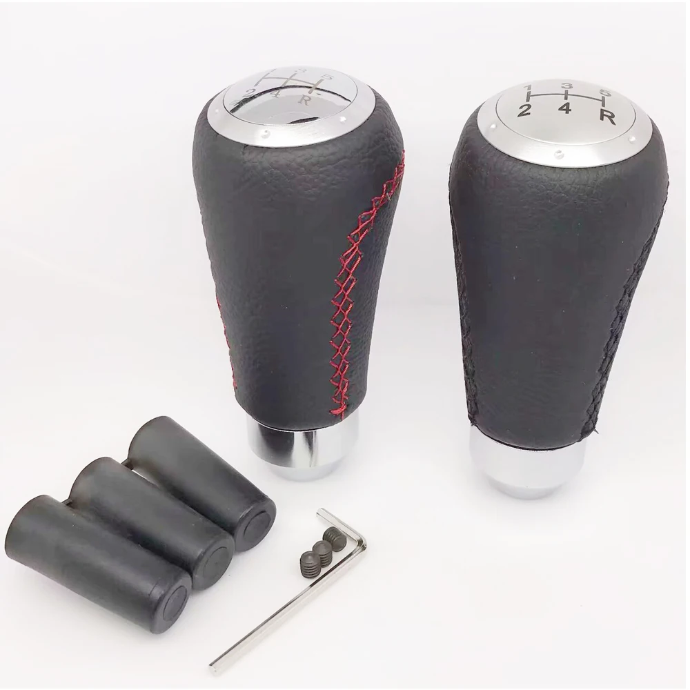 

1PCS 5 Speed Manual Leather Auto Shifter Shift Knob Stitched Cover Shifter Universal car styling Gear Shift Knob