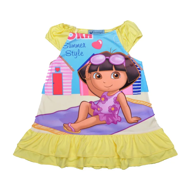 Dora Girls dress 2016 summer Short sleeve Kawaii Casual dress Kid ...