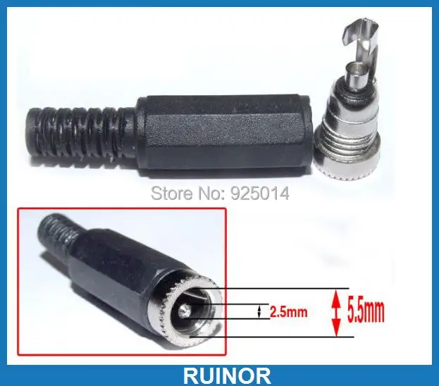 

100pcs 5.5mm X 2.5mmDC Socket Female JACK for Power Plug Charger Monitor Cables