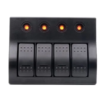 

Car Switch Boat Truck Light Toggle Switch 4pin 12/24V Switches Waterproof 4 Gang Switches Panel Led IP65 for Offroad Boat Car