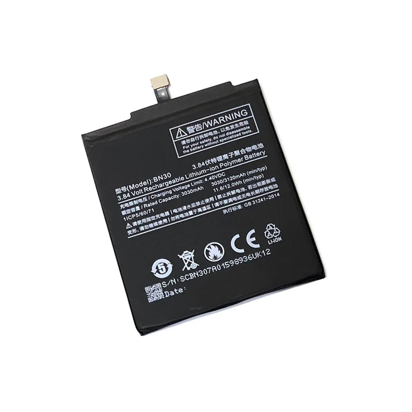 

100%New Replacement Battery BN30 For Xiaomi Mi Redrice Hongmi Redmi 4A Phone Battery 3120mAh
